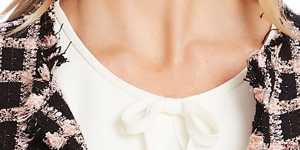 Jaqueta xadrez desfiada feminina Cece para usar no trabalho, cinza, tamanho 14