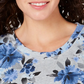Karen Scott Moletom feminino estampado manga 3/4 cinza tamanho pequeno P