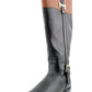 Karen Scott Deliee Botas femininas de cano largo bico redondo pretas tamanho 7M