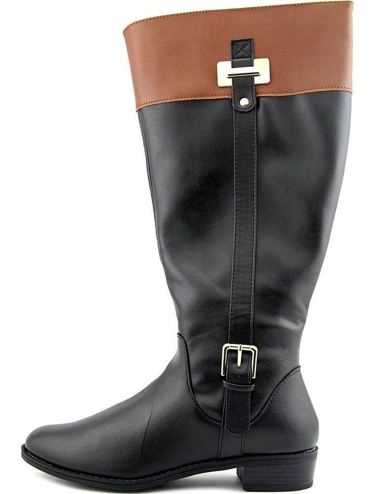 Karen Scott Deliee Botas femininas de cano largo bico redondo pretas tamanho 7M