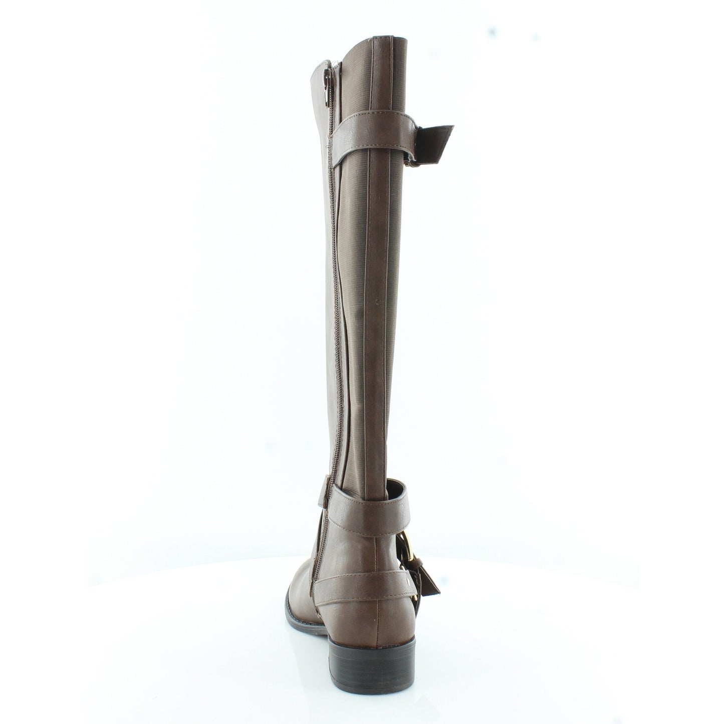 Botas de montaria femininas Thalia Sodi Vada bico redondo até o joelho marrom tamanho 7