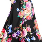 Vestido feminino B. Darlin com renda floral, manga longa, gola redonda, comprimento total, corte formal, preto, tamanho 15-16