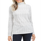 Blusa de gola alta estampada Karen Scott Fair Isle - Branco inverno, tamanho XS