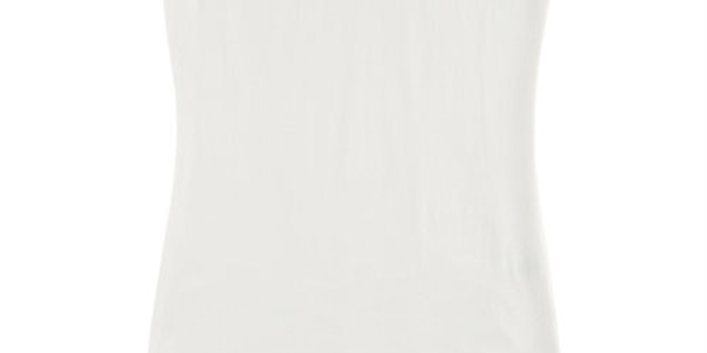 Camiseta lisa de malha elástica macia com decote em V Aveto Junior, branca, tamanho pequeno