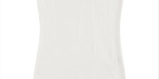 Camiseta lisa de malha elástica macia com decote em V Aveto Junior, branca, tamanho pequeno