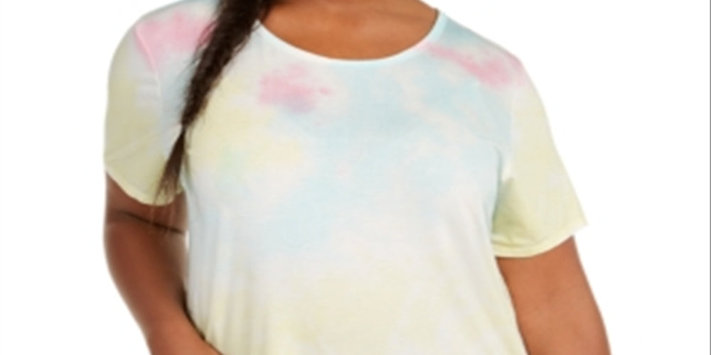 Top feminino Ideology com recorte nas costas e tie-dye, amarelo, tamanho 2X