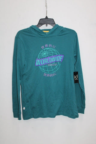 Camiseta com capuz estampa gráfica Ideology Big Boy's, verde, tamanho X-G