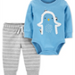 Body Carter's para meninos, macacão e calça de moletom Penguin, azul, tamanho 3MOS