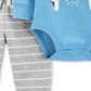 Body Carter's para meninos, macacão e calça de moletom Penguin, azul, tamanho 3MOS