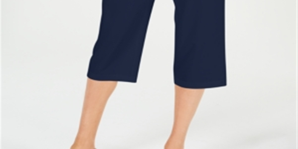Calça Capri Karen Scott em Tricô com Cordão - Azul Intrepid Tamanho P