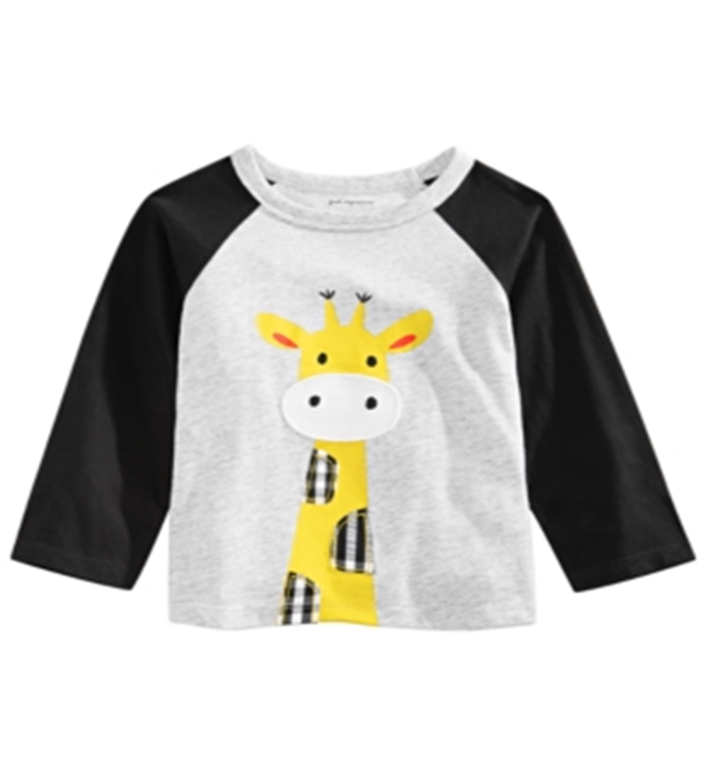 Camiseta estampada de girafa First Impressions para bebê menino, cinza, tamanho 18 meses