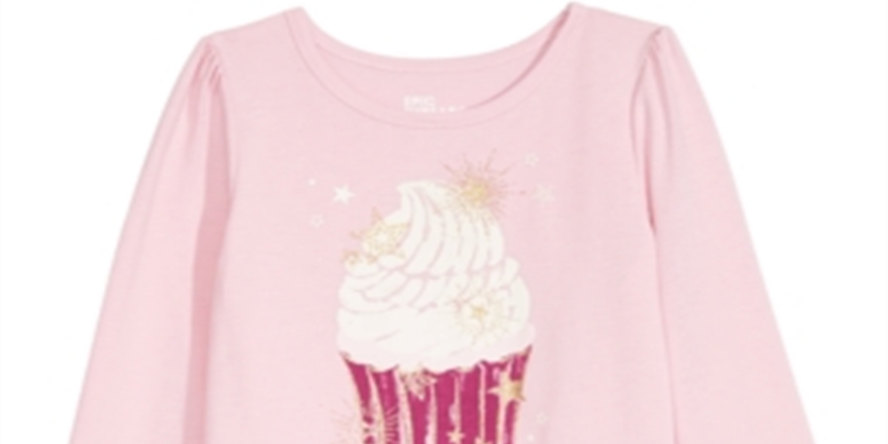 Camiseta infantil Epic Threads para meninas com cupcake, rosa, tamanho 2T