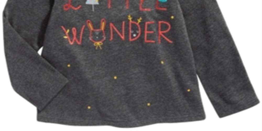 Camiseta Infantil First Impressions Baby Girl Little Wonder Cinza Tamanho 12 MOS