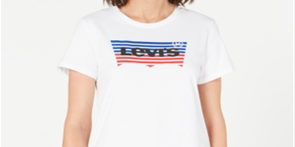 Camiseta Levi's Feminina Infantil The Perfect Slogan em Algodão com Estampa - Branca Tamanho Extra Grande