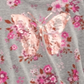 Camiseta com estampa de borboletas e laço lateral Epic Threads Big Girl, cinza, tamanho pequeno
