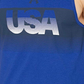 Camiseta regata Under Armour masculina com logotipo dos EUA na frente, azul, tamanho médio