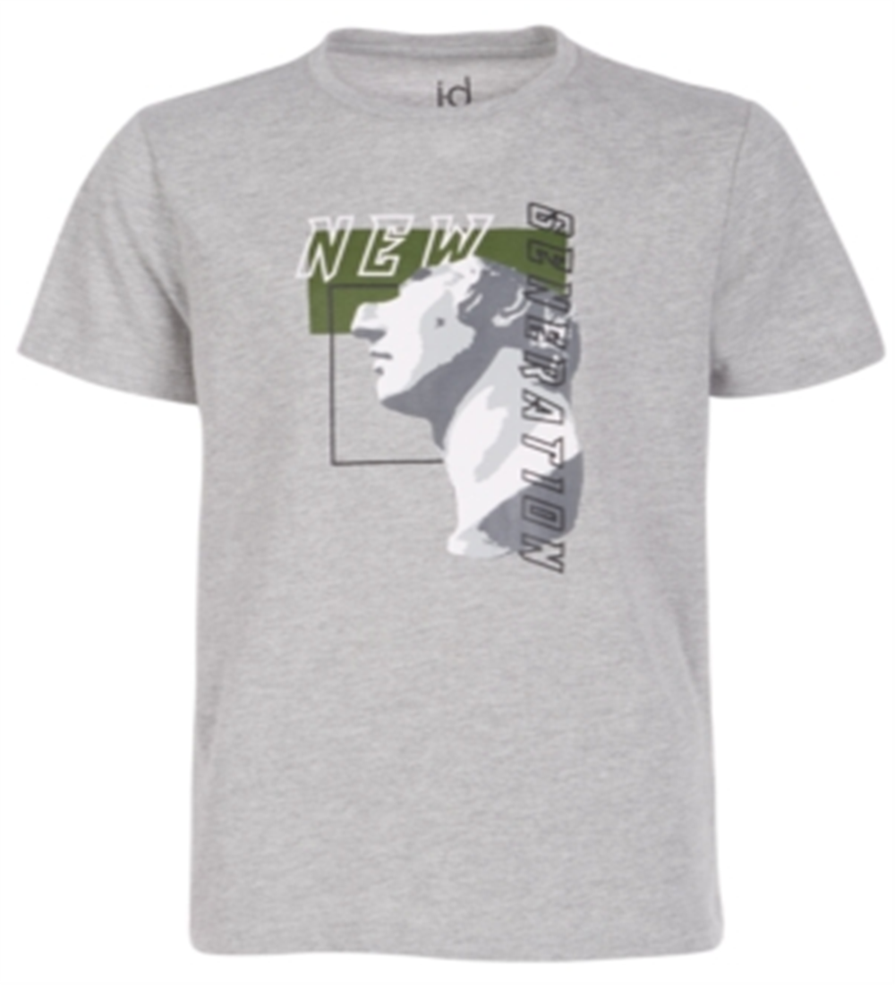 Camiseta estampada gráfica Ideology Big Boy's, cinza, tamanho médio