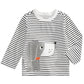 Camiseta infantil com estampa de cachorro listrada First Impressions para meninas, marrom, tamanho 3-6 meses
