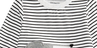 Camiseta infantil com estampa de cachorro listrada First Impressions para meninas, marrom, tamanho 3-6 meses