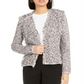 Alfani Suéter Feminino Franja Tweed Fly Away Cardigan Preto Tamanho Médio