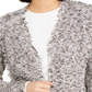 Alfani Suéter Feminino Franja Tweed Fly Away Cardigan Preto Tamanho Médio