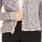 Alfani Suéter Feminino Franja Tweed Fly Away Cardigan Preto Tamanho Médio