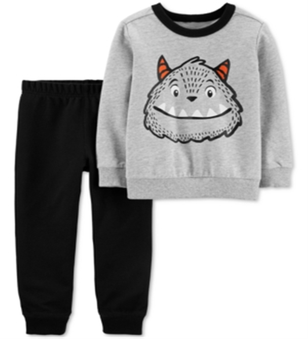 Conjunto de moletom e calça jogger Carter's Baby Boy, 2 peças, algodão, tamanho 6 meses, cinza