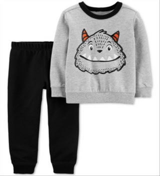 Conjunto de moletom e calça jogger Carter's Baby Boy, 2 peças, algodão, tamanho 6 meses, cinza