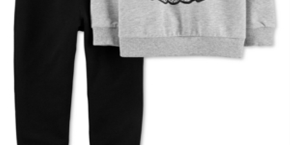 Conjunto de moletom e calça jogger Carter's Baby Boy, 2 peças, algodão, tamanho 6 meses, cinza