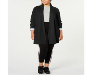 Cardigan Calvin Klein Performance Plus Feminino Frente Aberta Preto Tamanho 2X