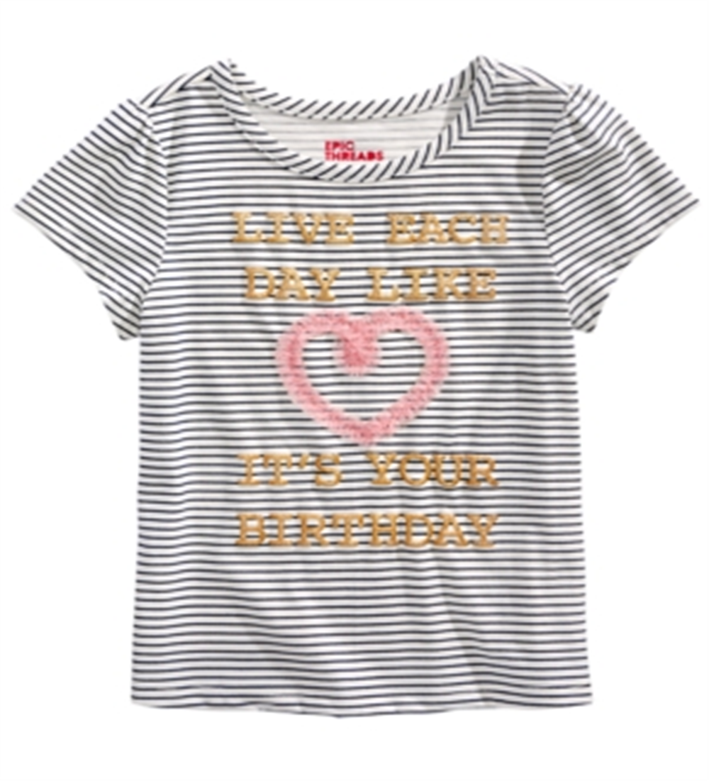 Camiseta estampada Epic Threads para meninas, branca, tamanho 6X