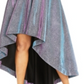 Vestido Plus Size Iridescente Metálico Alto-Baixo Vermelho Tamanho 18