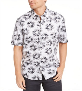 Alfani Men's Printed Shirt White Size Small