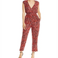 Macacão feminino Aqua com estampa de leopardo e sobrepeliz, tamanho pequeno, vermelho