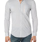 Camisa listrada masculina Kenneth Cole Reaction Slim Fit com botões, cinza, tamanho G