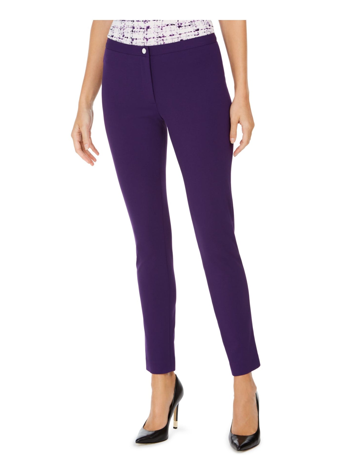 Calça Calvin Klein Masculina com Bolso e Zíper para Usar no Trabalho Roxa Tamanho 6 Petite