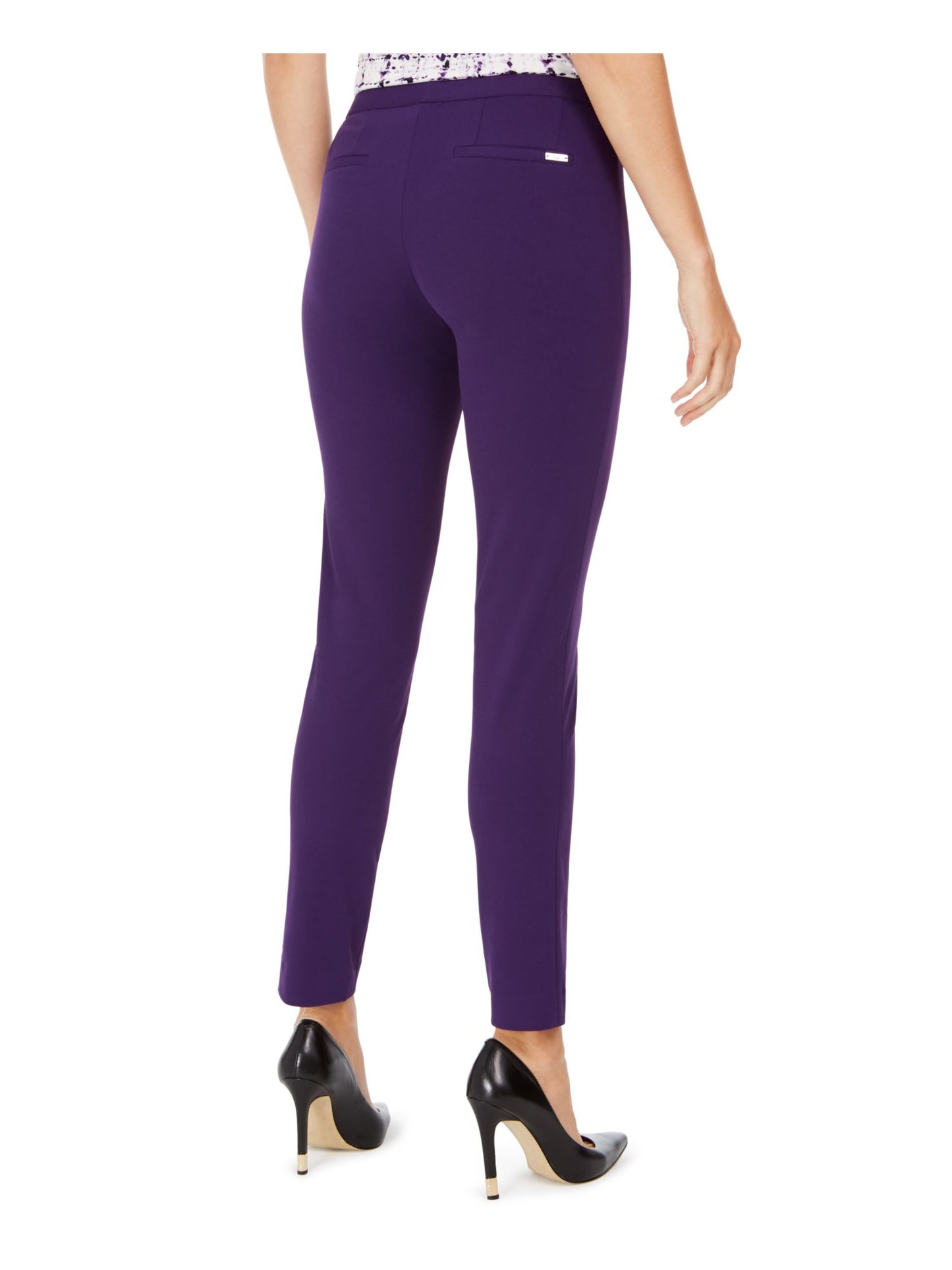 Calça Calvin Klein Masculina com Bolso e Zíper para Usar no Trabalho Roxa Tamanho 6 Petite