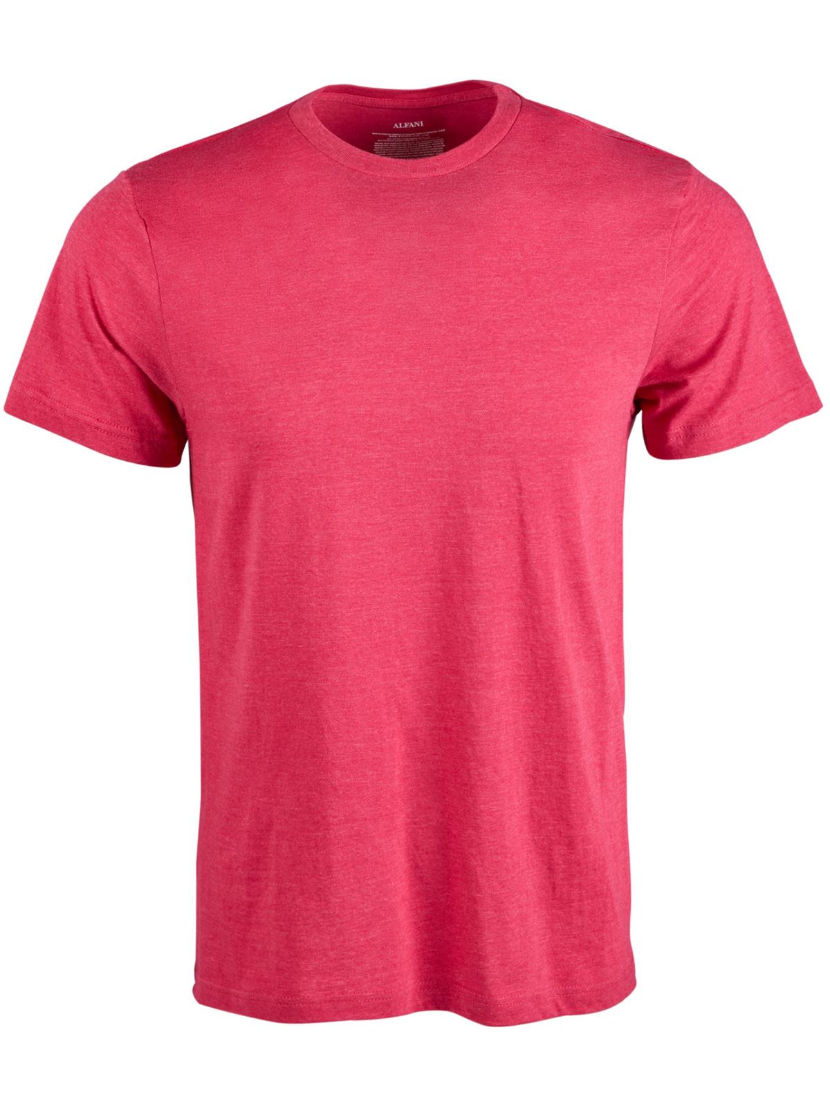 Camiseta masculina Alfani com gola redonda mesclada, rosa, tamanho médio