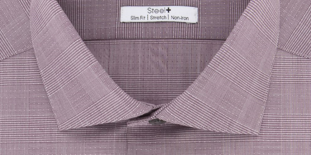 Camisa social masculina Calvin Klein Steel Slim Fit, sem passar, com estampa elástica, tamanho 17x32x33, vermelha