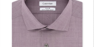 Camisa social masculina Calvin Klein Steel Slim Fit, sem passar, com estampa elástica, tamanho 17x32x33, vermelha