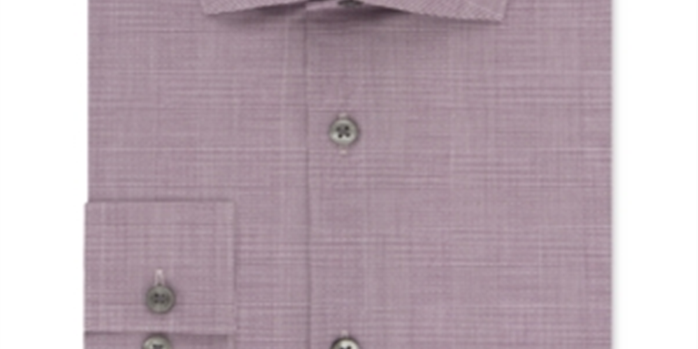 Camisa social masculina Calvin Klein Steel Slim Fit, sem passar, com estampa elástica, tamanho 17x32x33, vermelha