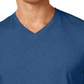 Camiseta masculina Alfani Slub com decote em V, azul, tamanho P