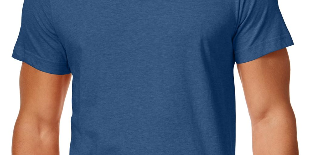 Camiseta masculina Alfani Slub com decote em V, azul, tamanho P
