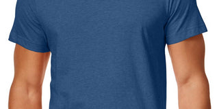 Camiseta masculina Alfani Slub com decote em V, azul, tamanho P