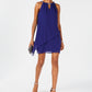 Vestido de coquetel sem mangas de chiffon feminino Jessica Howard, azul, tamanho 4 P
