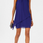 Vestido de coquetel sem mangas de chiffon feminino Jessica Howard, azul, tamanho 4 P