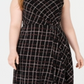Vestido assimétrico estampado feminino Alfani, preto, tamanho 3X