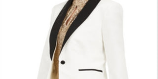 Calvin Klein Blazer Smoking Feminino Branco Tamanho 10P