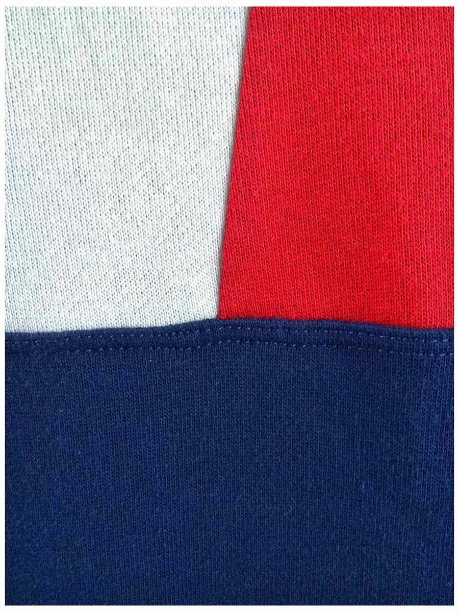 Tommy Hilfiger Moletom feminino curto com gola redonda e logotipo, azul, tamanho pequeno