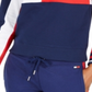Tommy Hilfiger Moletom feminino curto com gola redonda e logotipo, azul, tamanho pequeno